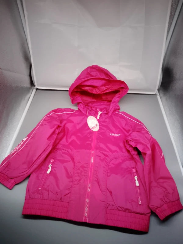 Wolf Regenjacke pink Vorderseite