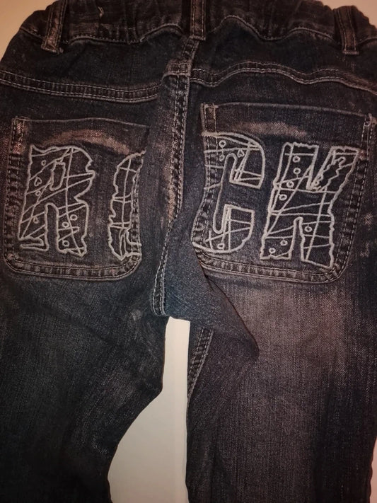 Jeans blau mit Glitzerstreifen (11 Jahre)