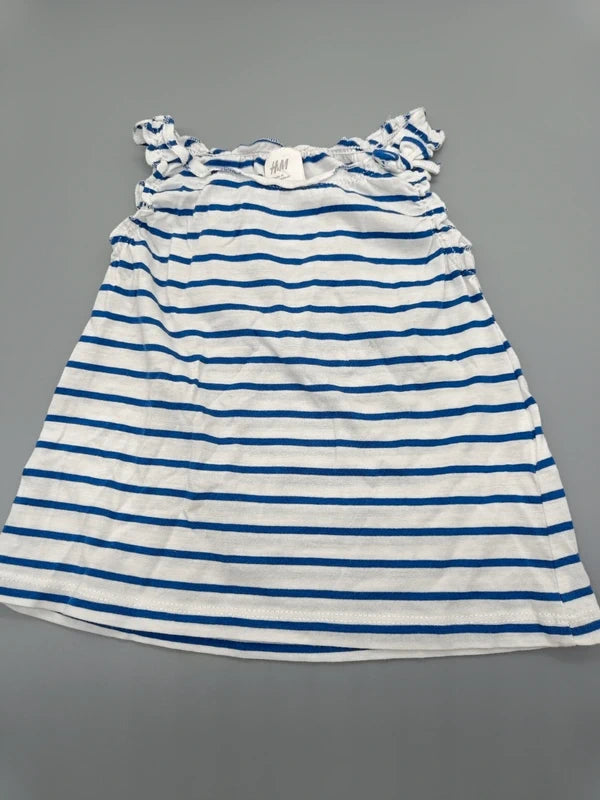 Kleidchen weiß/blau gestreift – H&M (9-12 Monate)