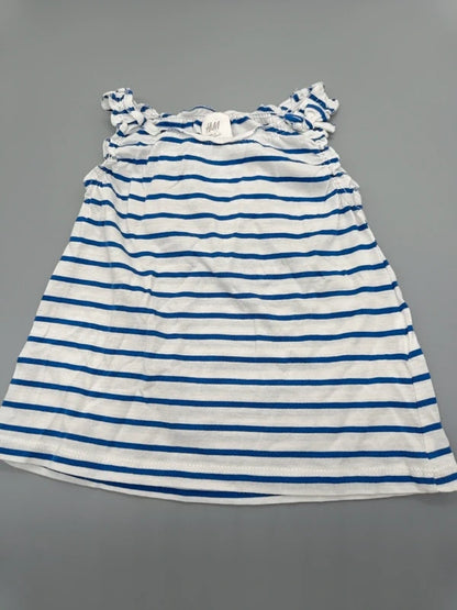 Kleidchen weiß/blau gestreift – H&M (9-12 Monate)