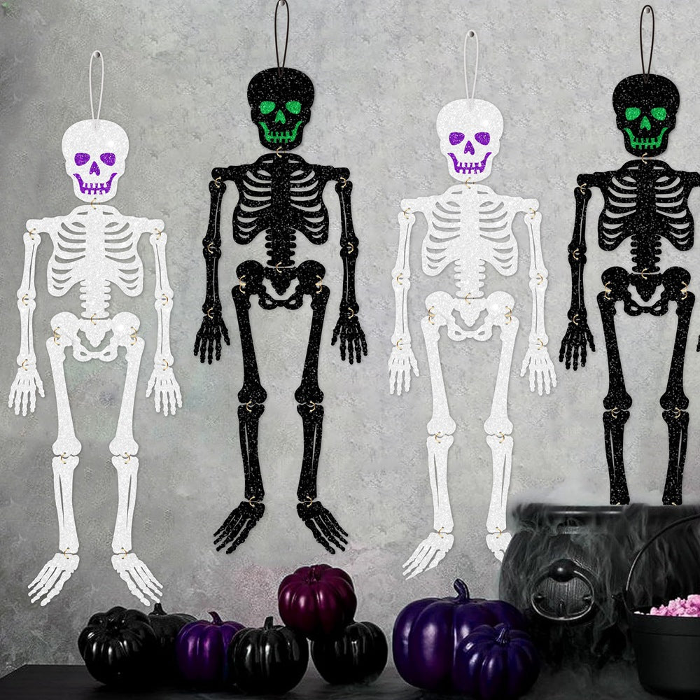 Halloween Party Decorations Flashing Skull Halloween Hanging Ornament Ghost Festival Haunted House Decoration Supplies