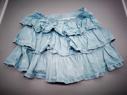 Mädchen Jeansrock Rüschen Hellblau Vorderseite