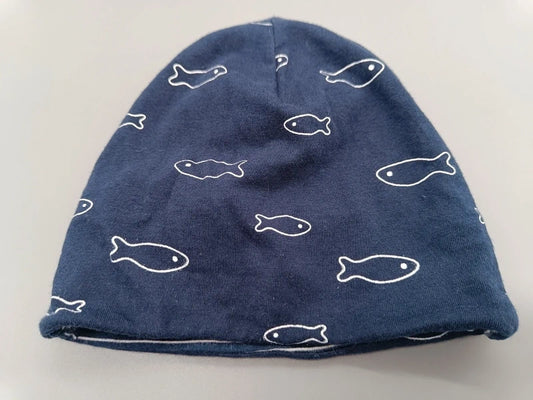 Topomini Beanie Fisch-Print Vorderseite