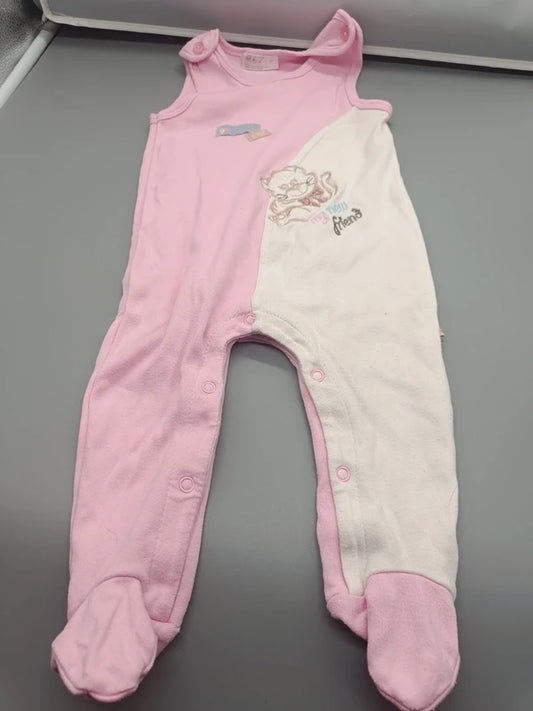 Okay Baby-Strampler rosa Kätzchen Gr. 68 – Vorderseite