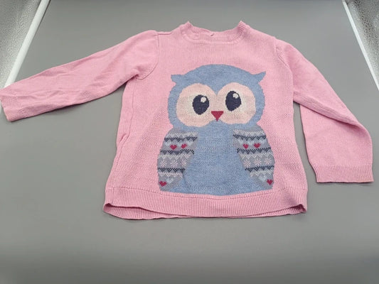 Topomini Strickpullover rosa Eule Gr. 86 – Vorderseite