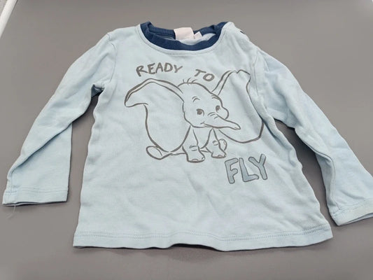 Disney Dumbo Langarmshirt hellblau Gr. 80 – Vorderseite