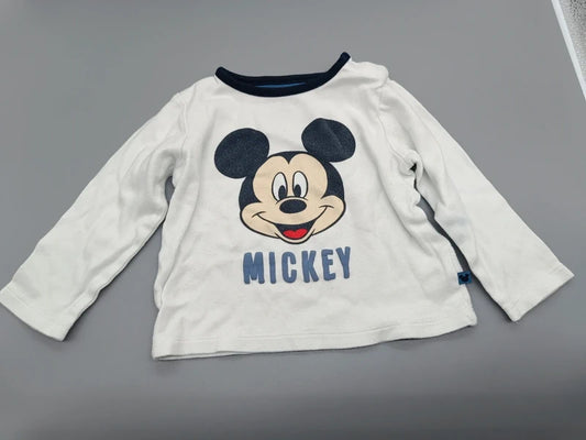 Disney Baby Mickey Mouse Langarmshirt weiß Gr. 80 – Vorderseite