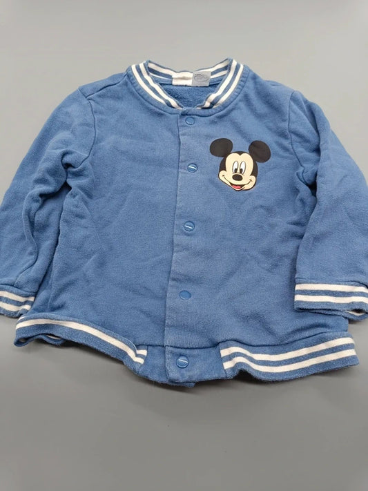 Blaue Kinderjacke mit Mickey-Mouse-Motiv in Größe 80, Vorderseite