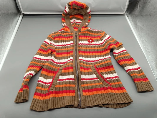 Strickjacken-Hoodie Streifen bunt Gr. 98 – Vorderseite