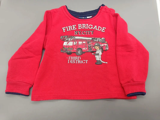 Lupilu Langarmshirt rot Fire Brigade Gr. 86 – Vorderseite