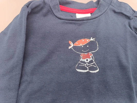 Detail des Motivs auf dem dunkelblauen Kinder-Langarmshirt