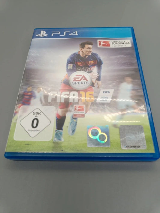 FIFA 16 für PS4, Vorderseite der Hülle mit Lionel Messi