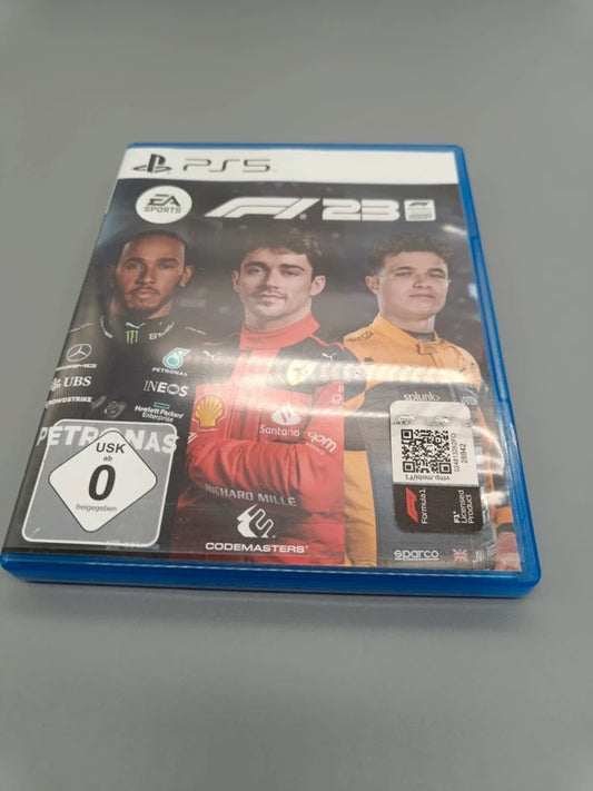 F1 23 PS5-Rennspiel mit USK-0-Kennzeichnung, Vorderseite der Originalhülle