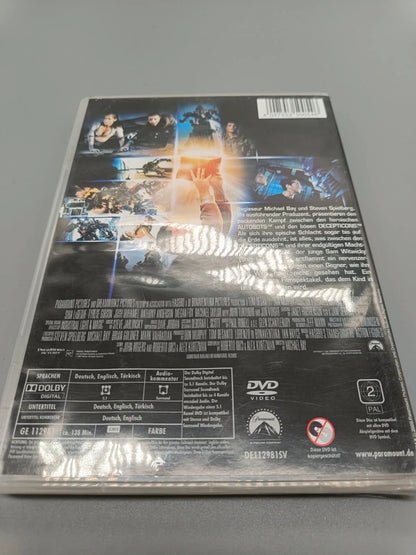 Transformers DVD, Rückseite mit Filmangaben