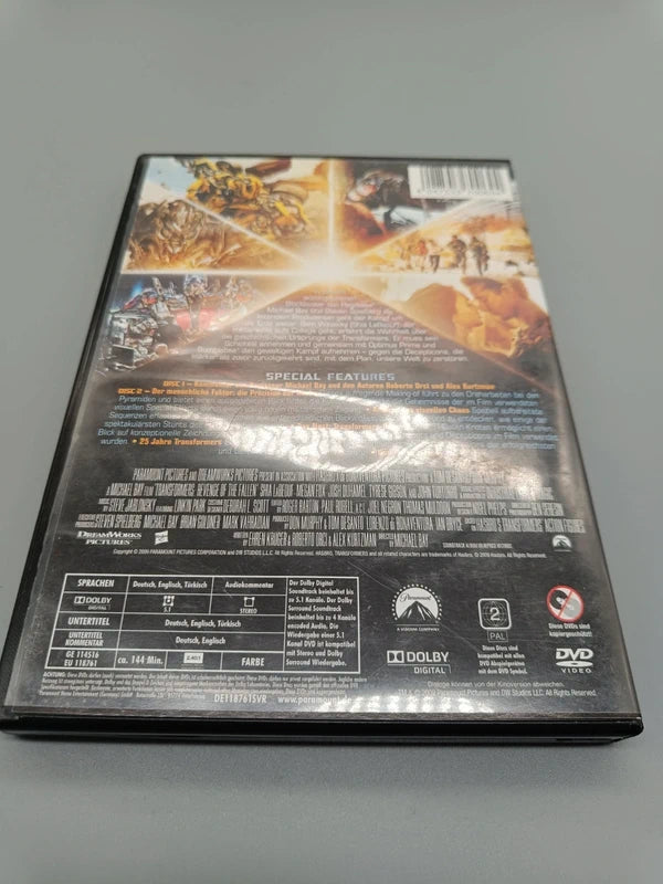 Transformers – Die Rache DVD, Rückseite mit Filmangaben