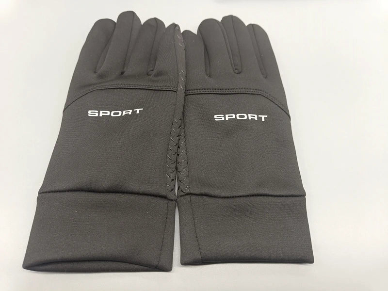 Schwarze Glove-Handschuhe mit weißem SPORT-Schriftzug
