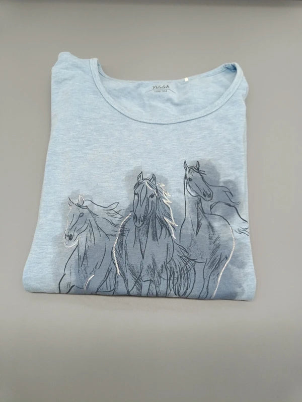 Gefaltetes Yigga Sweatshirt mit Pferdemotiv