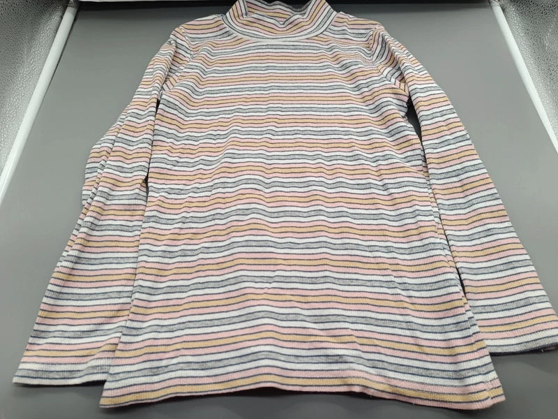 Bunt gestreiftes Pocopiano Rippshirt Größe 140, Vorderseite