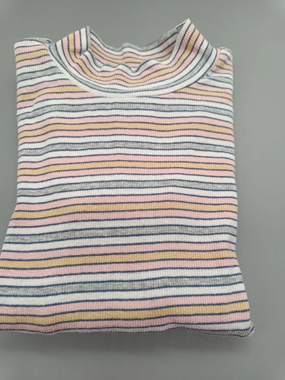 Gefaltetes Pocopiano Rippshirt mit Streifenmuster