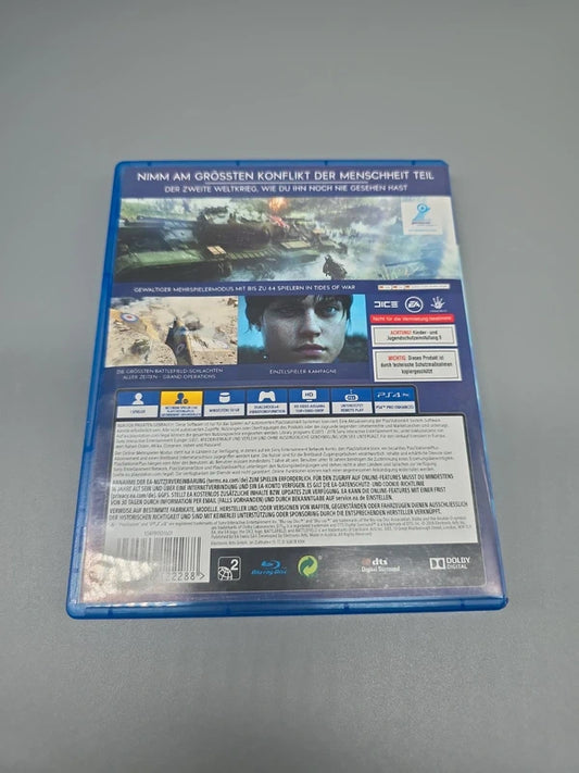 Rückseite der Battlefield V PS4-Spielhülle mit Spielinformationen und Szenenbildern
