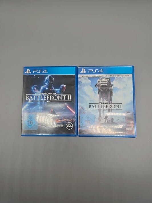 Star Wars Battlefront II und Star Wars Battlefront für PS4, zwei Spielehüllen mit USK-Kennzeichnung