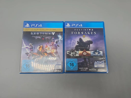 Destiny The Collection und Destiny 2 Forsaken Legendary Collection für PS4, zwei Spielehüllen mit USK-16-Kennzeichnung