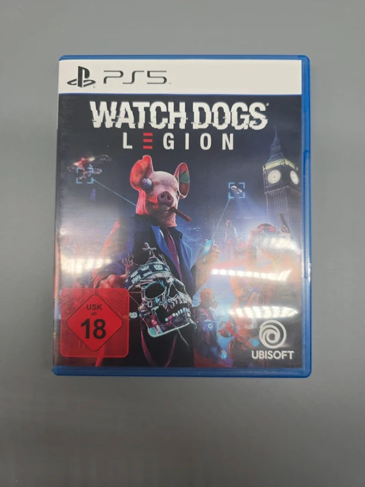 Rückseite der Watch Dogs Legion PS5-Spielhülle mit Spielinformationen