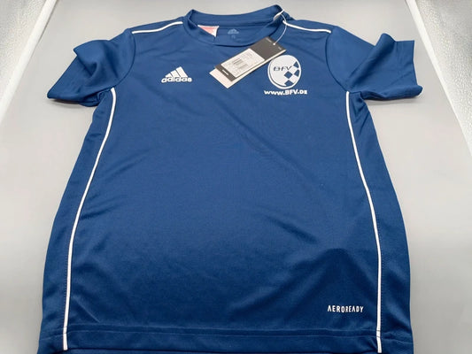 Dunkelblaues Adidas BFV-Fußballshirt mit AEROREADY-Funktion in Größe S, Vorderseite