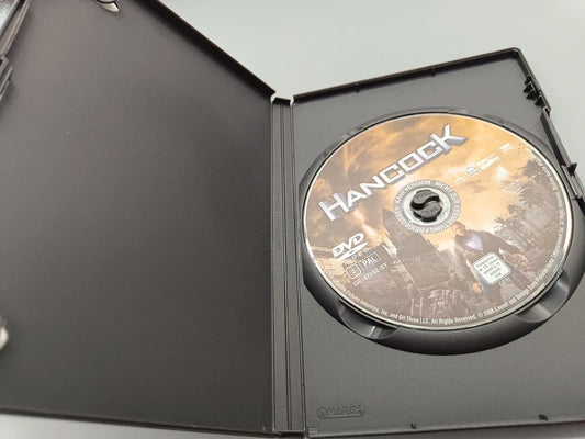 Geöffnete Hancock DVD-Hülle mit eingelegtem Datenträger