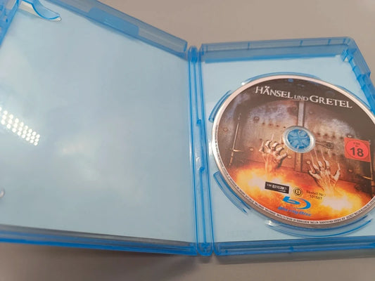 Geöffnete Hänsel und Gretel Blu-ray-Hülle mit eingelegtem Datenträger