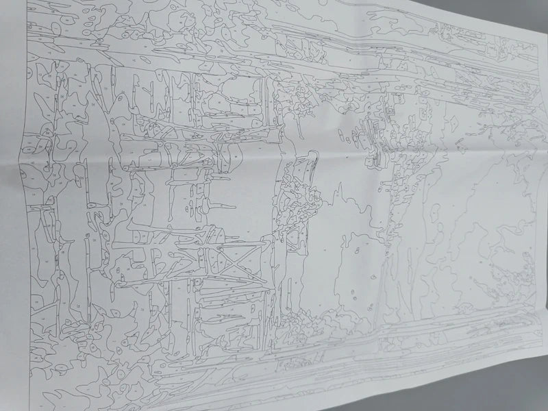 Detail der nummerierten Vorlage des Küstenmotivs