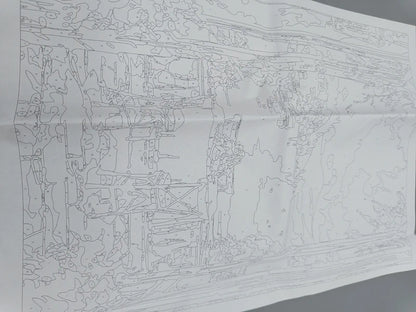 Detail der nummerierten Vorlage des Küstenmotivs