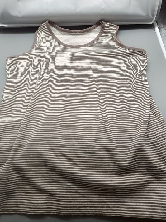 Taupe-weiß gestreiftes Damen-Top in Größe S, Vorderseite