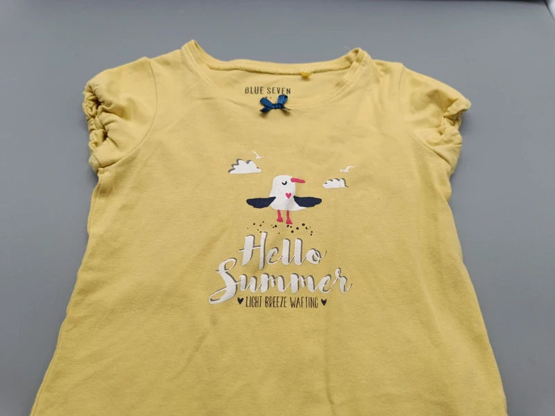 Detail des Hello Summer Motivs und der leicht gerafften Ärmel