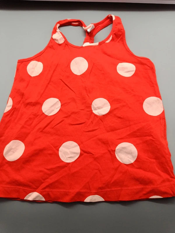 Rotes Zara Kids Top mit großen weißen Punkten, Größe 118, Vorderseite