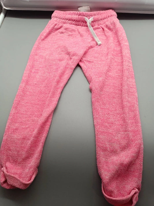 Rosafarbene Kinder-Jogginghose mit Kordelzug in Größe 98, Vorderseite