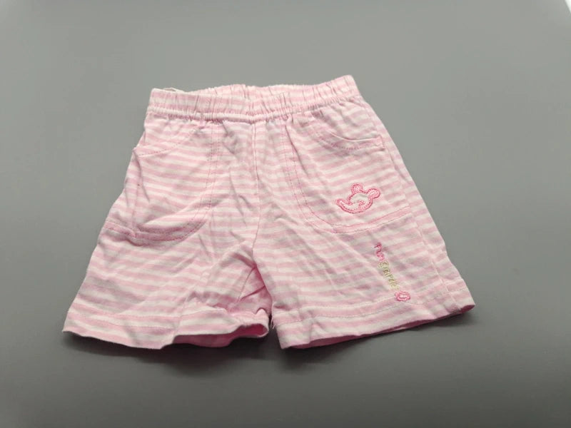 Rosa-weiß gestreifte Topolino Babyshorts Größe 62, Vorderseite
