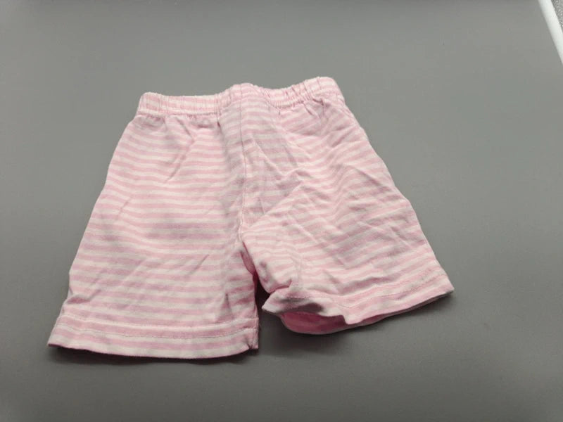 Rückseite der rosa-weiß gestreiften Babyshorts