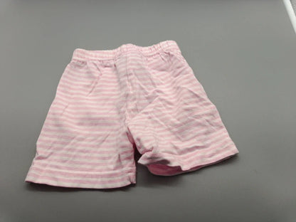Rückseite der rosa-weiß gestreiften Babyshorts