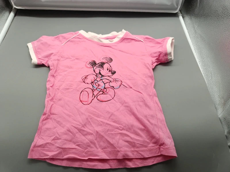 Vorderseite des pinken Disney Kinder-T-Shirts Größe 116 mit Micky Maus