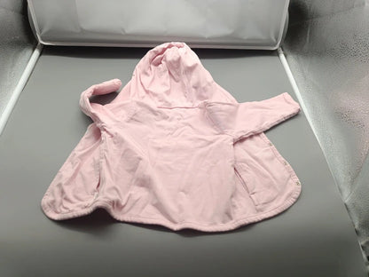 Rückseite der rosa Nopples Babyjacke mit Kapuze