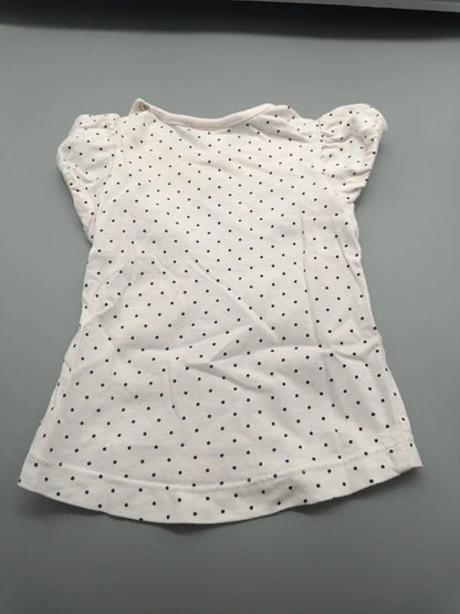 Gepunktete Rückseite des weißen Disney Baby T-Shirts