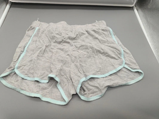 Graue Here + There Sommershorts Größe 176 mit mintfarbenen Kanten, Vorderseite