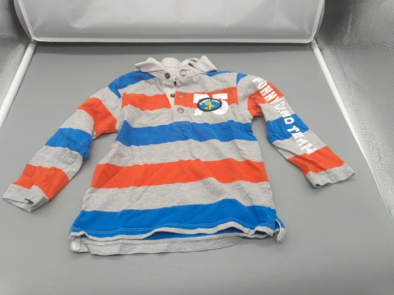 Topomini gestreiftes Dino-Langarmshirt Größe 92, Vorderseite