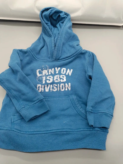 Blauer Impidimpi Kapuzenpullover Canyon 1989 Größe 86, Vorderseite