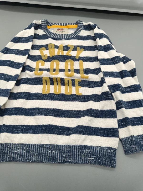 Kanz Strickpullover Crazy Cool Dude Größe 98, Vorderseite