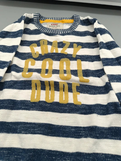 Detail des Crazy-Cool-Dude-Schriftzugs auf dem Kanz Pullover