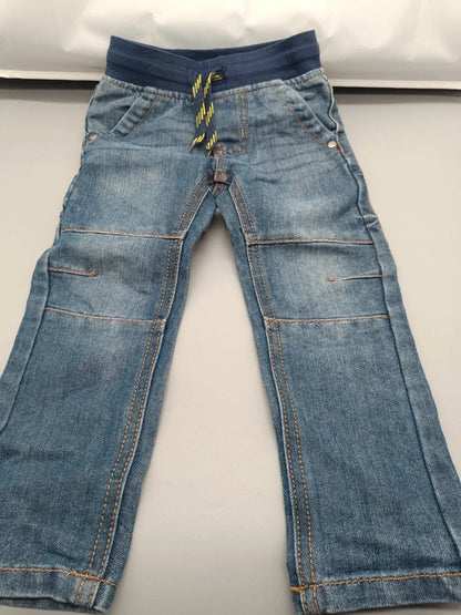 Blaue Kiki & Koko Jeanshose Größe 92 mit Gummibund und Zugband, Vorderseite
