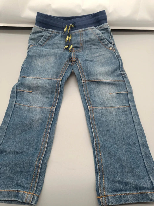 Blaue Kiki & Koko Jeanshose Größe 92 mit Gummibund und Zugband, Vorderseite