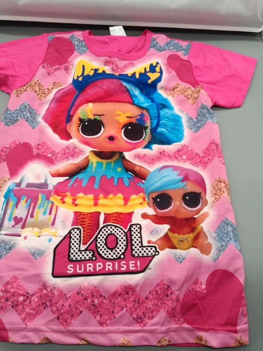 Pinkes Mädchen-T-Shirt mit großem LOL-Surprise-Motiv in Größe 152, Vorderseite
